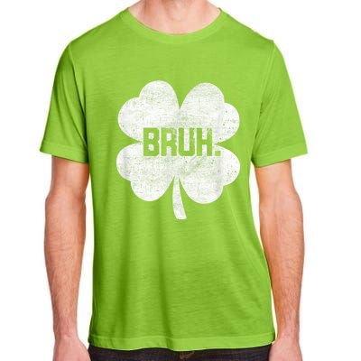 Bruh Meme Shamrock Funny St Patricks Day Adult ChromaSoft Performance T-Shirt