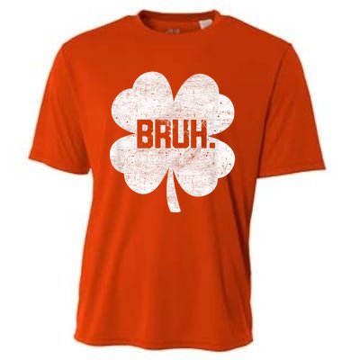 Bruh Meme Shamrock Funny St Patricks Day Cooling Performance Crew T-Shirt