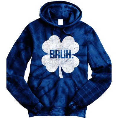 Bruh Meme Shamrock Funny St Patricks Day Tie Dye Hoodie