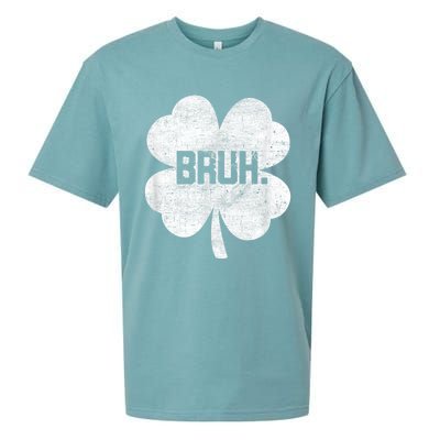 Bruh Meme Shamrock Funny St Patricks Day Sueded Cloud Jersey T-Shirt