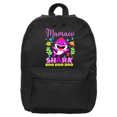 birthday mamaw s shark mamaw shark family mors day 16 in Basic Backpack