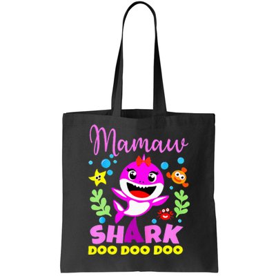 birthday mamaw s shark mamaw shark family mors day Tote Bag