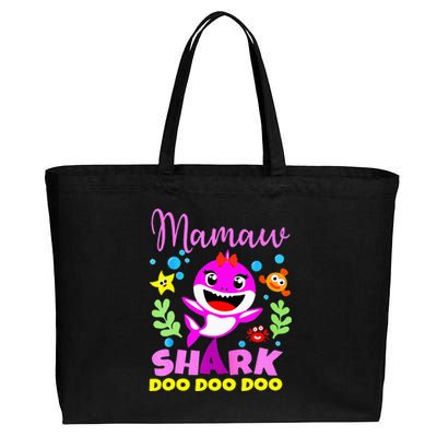 birthday mamaw s shark mamaw shark family mors day Cotton Canvas Jumbo Tote