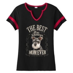 Best Mini Schnauzer Mom Ever Miniature Schnauzer Dog Funny Gift Ladies Halftime Notch Neck Tee