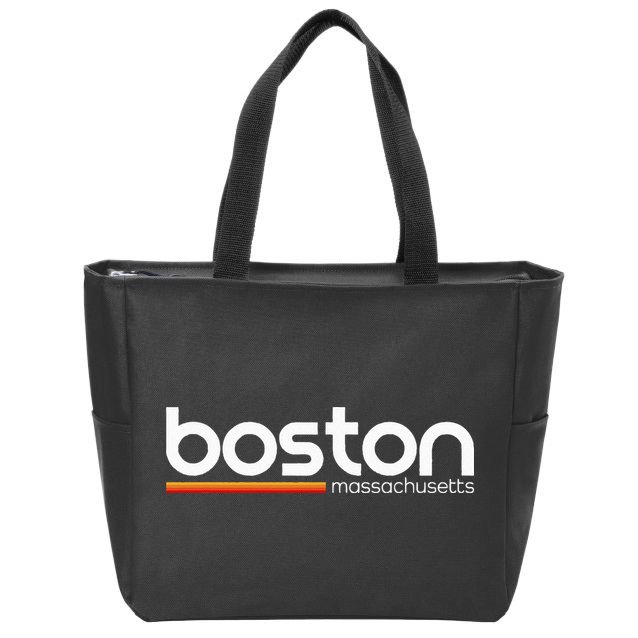 Boston Massachusetts Souvenir Vintage Massachusetts Boston Zip Tote Bag