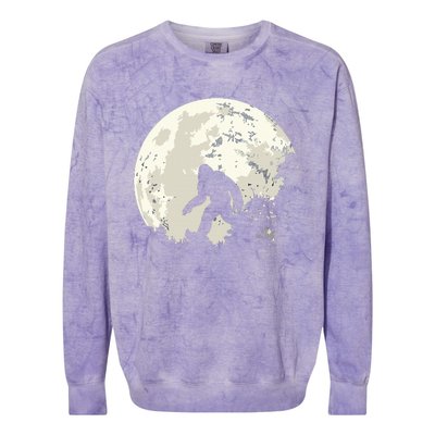 Bigfoot Moon Sasquatch I Believe In Bigfoot Colorblast Crewneck Sweatshirt