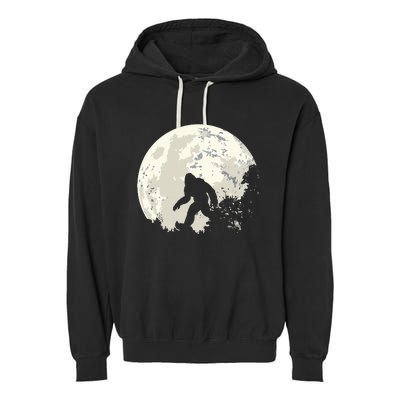 Bigfoot Moon Sasquatch I Believe In Bigfoot Garment-Dyed Fleece Hoodie