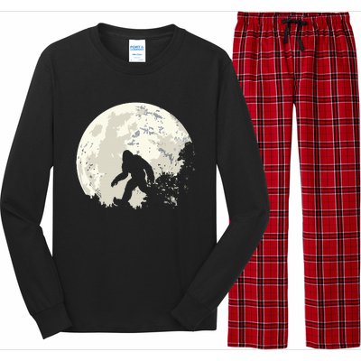 Bigfoot Moon Sasquatch I Believe In Bigfoot Long Sleeve Pajama Set