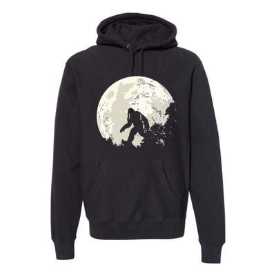 Bigfoot Moon Sasquatch I Believe In Bigfoot Premium Hoodie