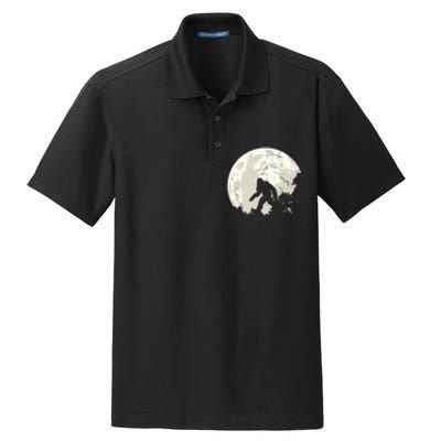 Bigfoot Moon Sasquatch I Believe In Bigfoot Dry Zone Grid Polo