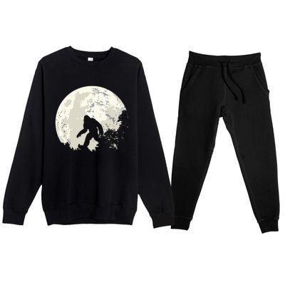 Bigfoot Moon Sasquatch I Believe In Bigfoot Premium Crewneck Sweatsuit Set