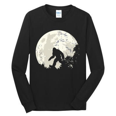 Bigfoot Moon Sasquatch I Believe In Bigfoot Tall Long Sleeve T-Shirt