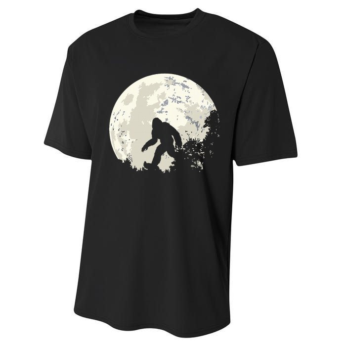 Bigfoot Moon Sasquatch I Believe In Bigfoot Performance Sprint T-Shirt