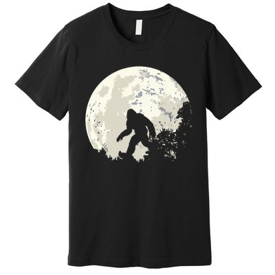 Bigfoot Moon Sasquatch I Believe In Bigfoot Premium T-Shirt