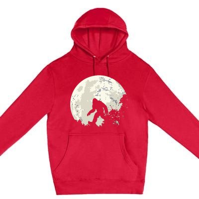 Bigfoot Moon Sasquatch I Believe In Bigfoot Premium Pullover Hoodie