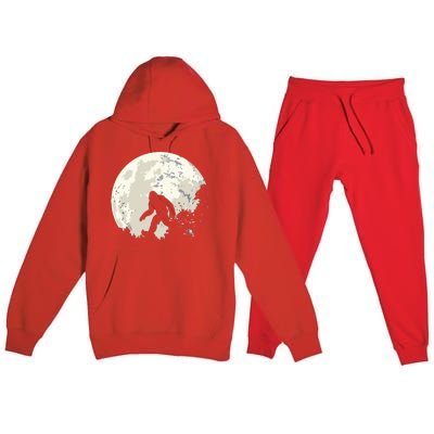 Bigfoot Moon Sasquatch I Believe In Bigfoot Premium Hooded Sweatsuit Set