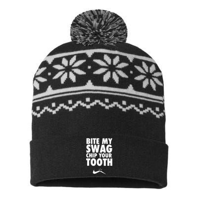 Bite My Swag Chip Your Tooth USA-Made Snowflake Beanie