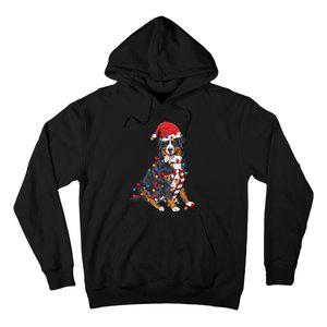 Bernese Mountain Santa Christmas Lights Dog Lover Pajama Hoodie