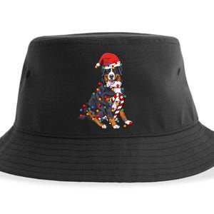 Bernese Mountain Santa Christmas Lights Dog Lover Pajama Sustainable Bucket Hat