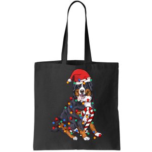 Bernese Mountain Santa Christmas Lights Dog Lover Pajama Tote Bag