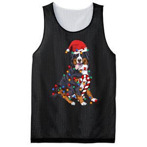 Bernese Mountain Santa Christmas Lights Dog Lover Pajama Mesh Reversible Basketball Jersey Tank