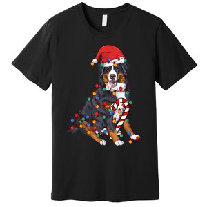 Bernese Mountain Santa Christmas Lights Dog Lover Pajama Premium T-Shirt