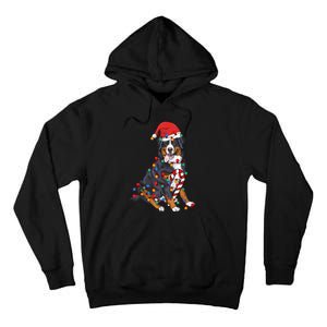 Bernese Mountain Santa Christmas Lights Dog Lover Pajama Tall Hoodie