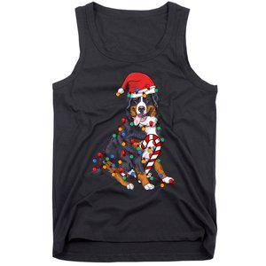 Bernese Mountain Santa Christmas Lights Dog Lover Pajama Tank Top