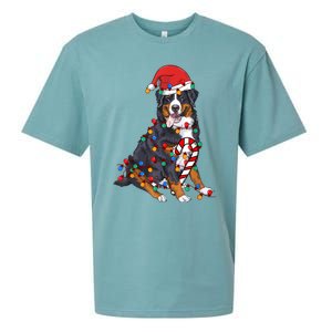 Bernese Mountain Santa Christmas Lights Dog Lover Pajama Sueded Cloud Jersey T-Shirt