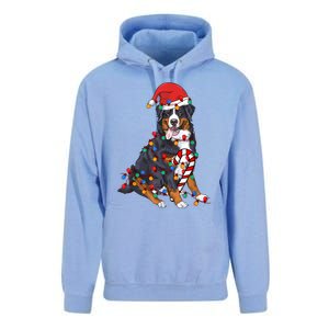 Bernese Mountain Santa Christmas Lights Dog Lover Pajama Unisex Surf Hoodie