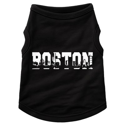 Boston Massachusetts Skyline Graphic Apparel Doggie Tank
