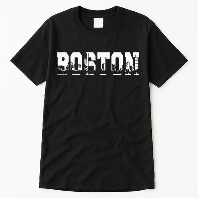 Boston Massachusetts Skyline Graphic Apparel Tall T-Shirt
