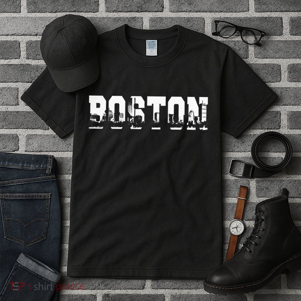 Boston Massachusetts Skyline Graphic Apparel Tall T-Shirt