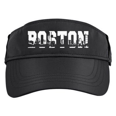 Boston Massachusetts Skyline Graphic Apparel Adult Drive Performance Visor