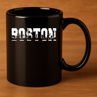 Boston Massachusetts Skyline Graphic Apparel 11oz C Handle Ceramic Mug