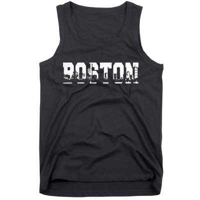 Boston Massachusetts Skyline Graphic Apparel Tank Top