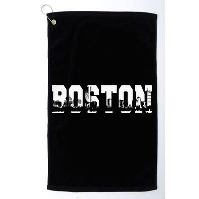 Boston Massachusetts Skyline Graphic Apparel Golf Towel