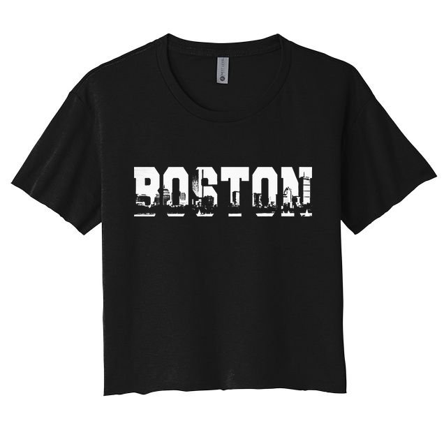 Boston Massachusetts Skyline Graphic Apparel Crop Top
