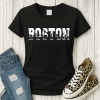 Boston Massachusetts Skyline Graphic Apparel Womens T-Shirt