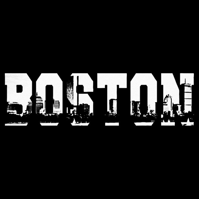 Boston Massachusetts Skyline Graphic Apparel Wool Snapback Cap