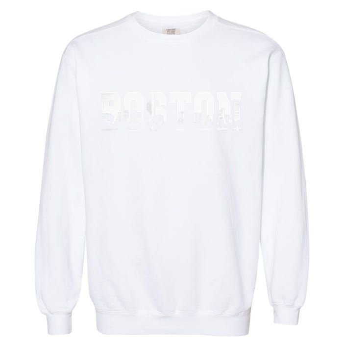 Boston Massachusetts Skyline Graphic Apparel Garment-Dyed Sweatshirt