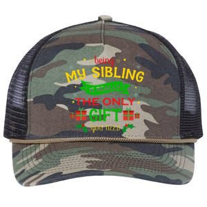 Being My Sibling Is Really The Only Gift You Need Christmas Retro Rope Trucker Hat Cap