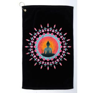 Buddha Meditation Sun Flower Dala Buddhism Yoga Symbol Funny Gift Platinum Collection Golf Towel