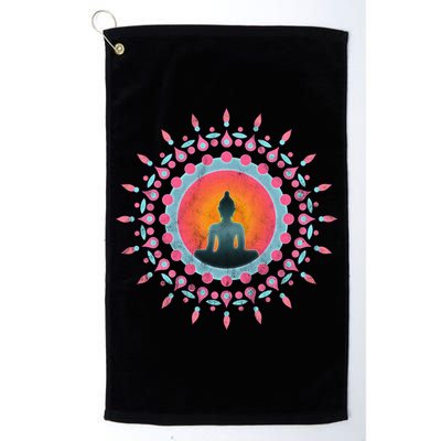 Buddha Meditation Sun Flower Dala Buddhism Yoga Symbol Funny Gift Golf Towel