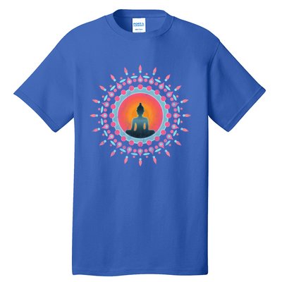 Buddha Meditation Sun Flower Dala Buddhism Yoga Symbol Funny Gift Tall T-Shirt