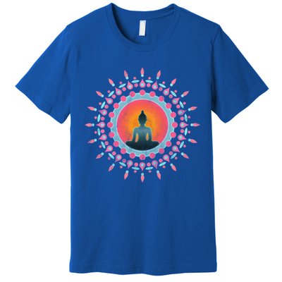 Buddha Meditation Sun Flower Dala Buddhism Yoga Symbol Funny Gift Premium T-Shirt