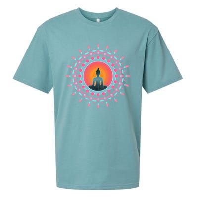 Buddha Meditation Sun Flower Dala Buddhism Yoga Symbol Funny Gift Sueded Cloud Jersey T-Shirt