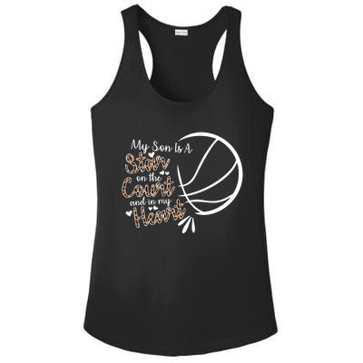 Basketball My Son Is A Star On The Court And In My Heart Gift Ladies PosiCharge Competitor Racerback Tank