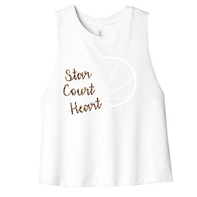 Basketball My Son Is A Star On The Court And In My Heart Gift Women's Racerback Cropped Tank