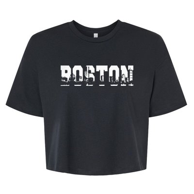 Boston Massachusetts Skyline Graphic Apparel Bella+Canvas Jersey Crop Tee